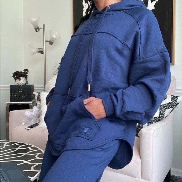 Savage X Fenty Royal Boss Blue Longsleeve Oversized Xssential Drawstring Hoodie - Picture 12 of 14